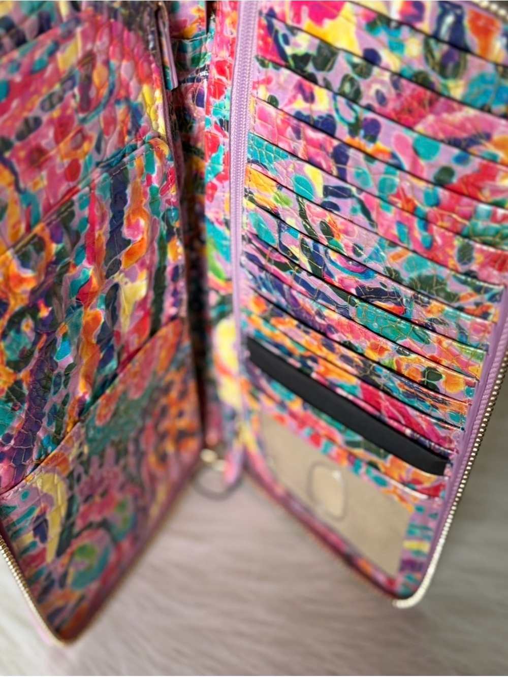 Brahmin Skyler RAINBOW REEF Wallet--NWT Vibrant Iridescent PRETTY EYE PLACEMENT - Picture 8 of 9